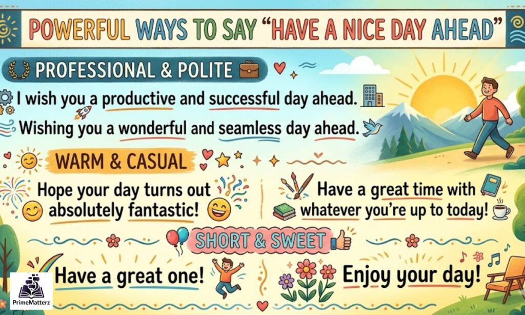 15+ Better Ways to Say "Have a Nice Day Ahead"