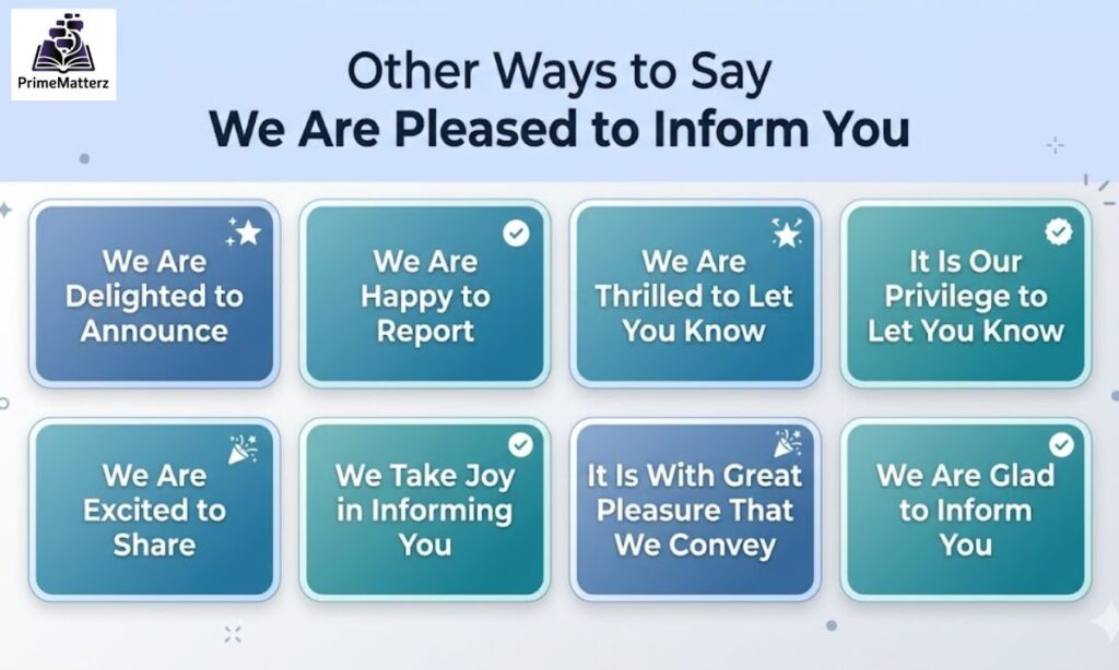 15+ Other Ways to Say "We Are Pleased to Inform You"