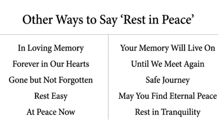 25 Other Ways to Say Rest in Peace Meaningful Alternatives for Every Occasion
